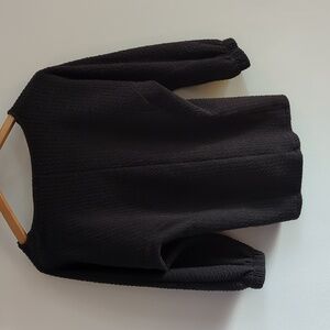 Anthropologie Black Structured Knit Top Cozy And Chic